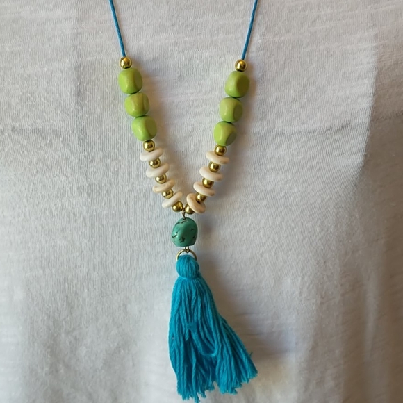 Bead and Tassel Necklace - Picture 2 of 7